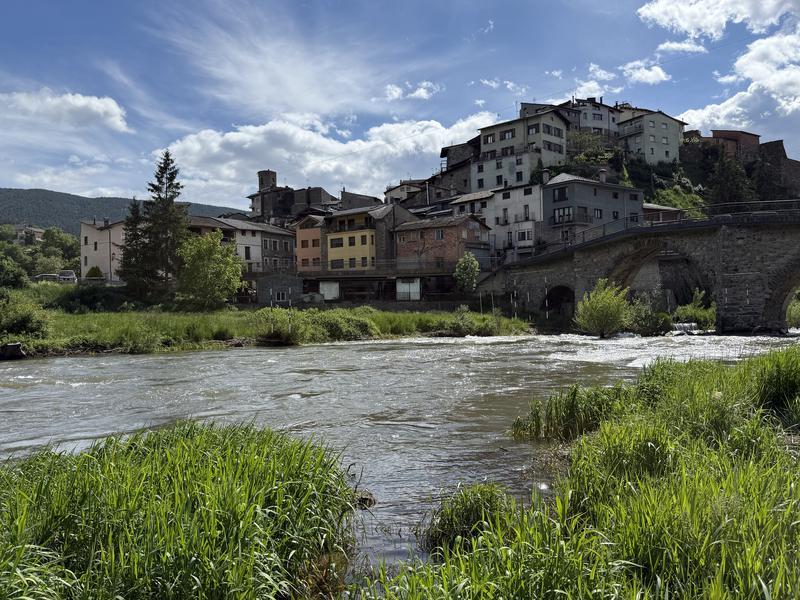 El riu Segre a l'altura d'Arfa, a l'Alt Urgell